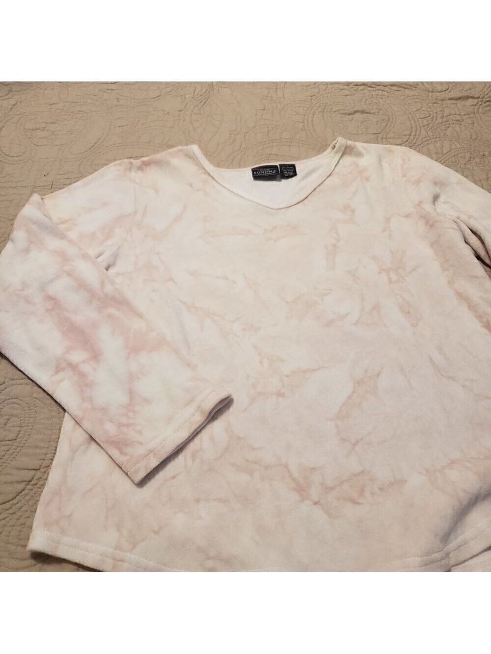 Sonoma Long Sleeve  V-Neck Velour T-shirt - Size L
